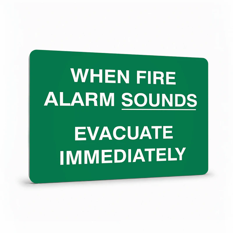 First Aid And Emergency - When Fire Alarm Sounds Sign