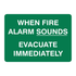 First Aid And Emergency - When Fire Alarm Sounds Sign