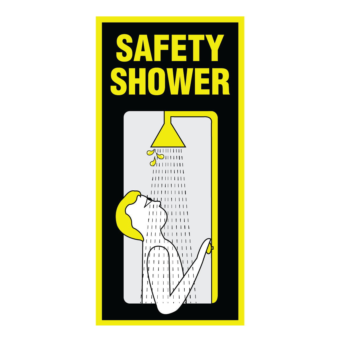 First Aid And Emergency Eye Wash - Safety Shower Sign