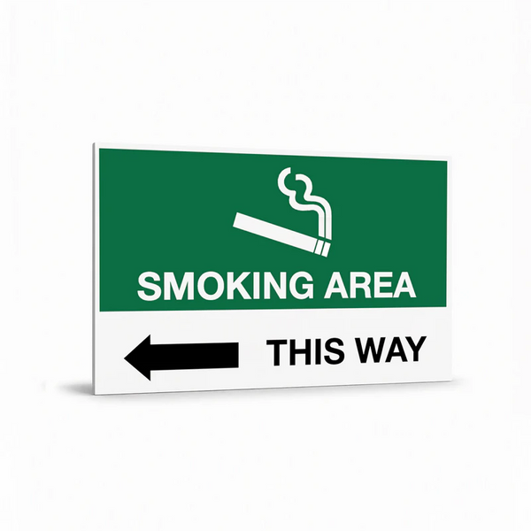 General Information - Smoking Area Left Arrow Signs