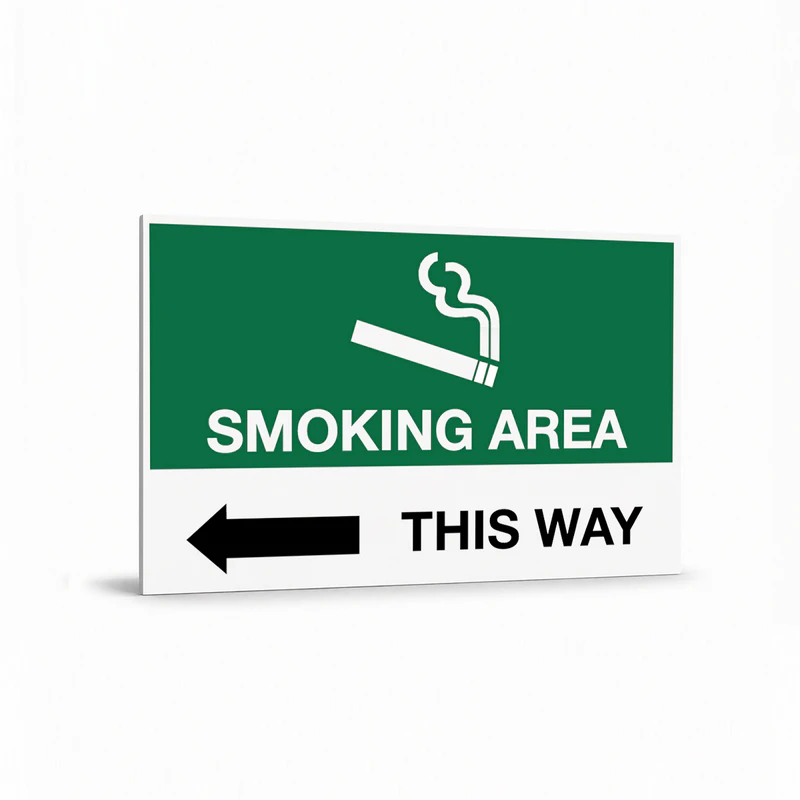 General Information - Smoking Area Left Arrow Signs