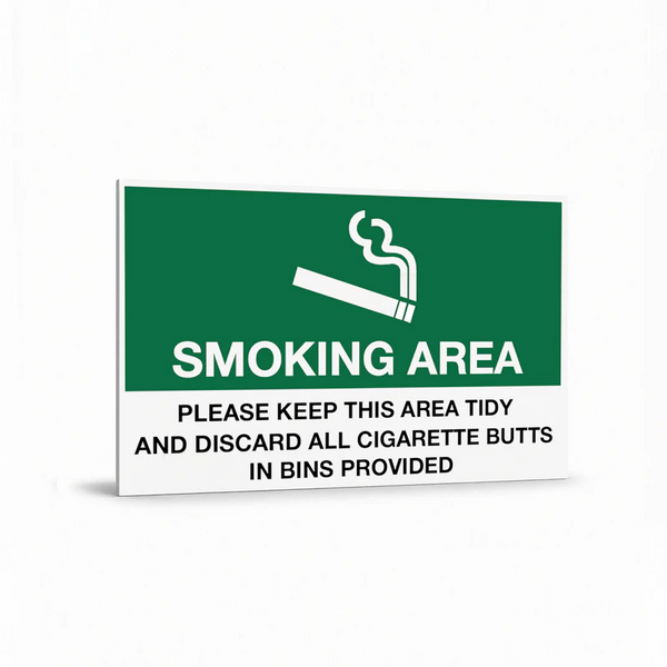 General Information - Smoking Area Please Keep Area Tidy Signs