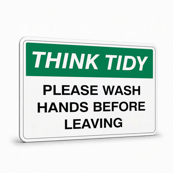General Information - Think Tidy Please Wash Hands Signs