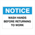 General Information - Notice Wash Hands Before Signs