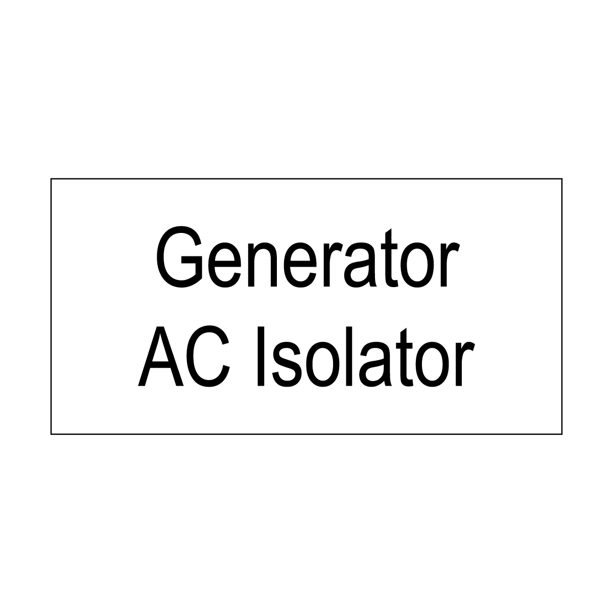 Generator AC Isolator
