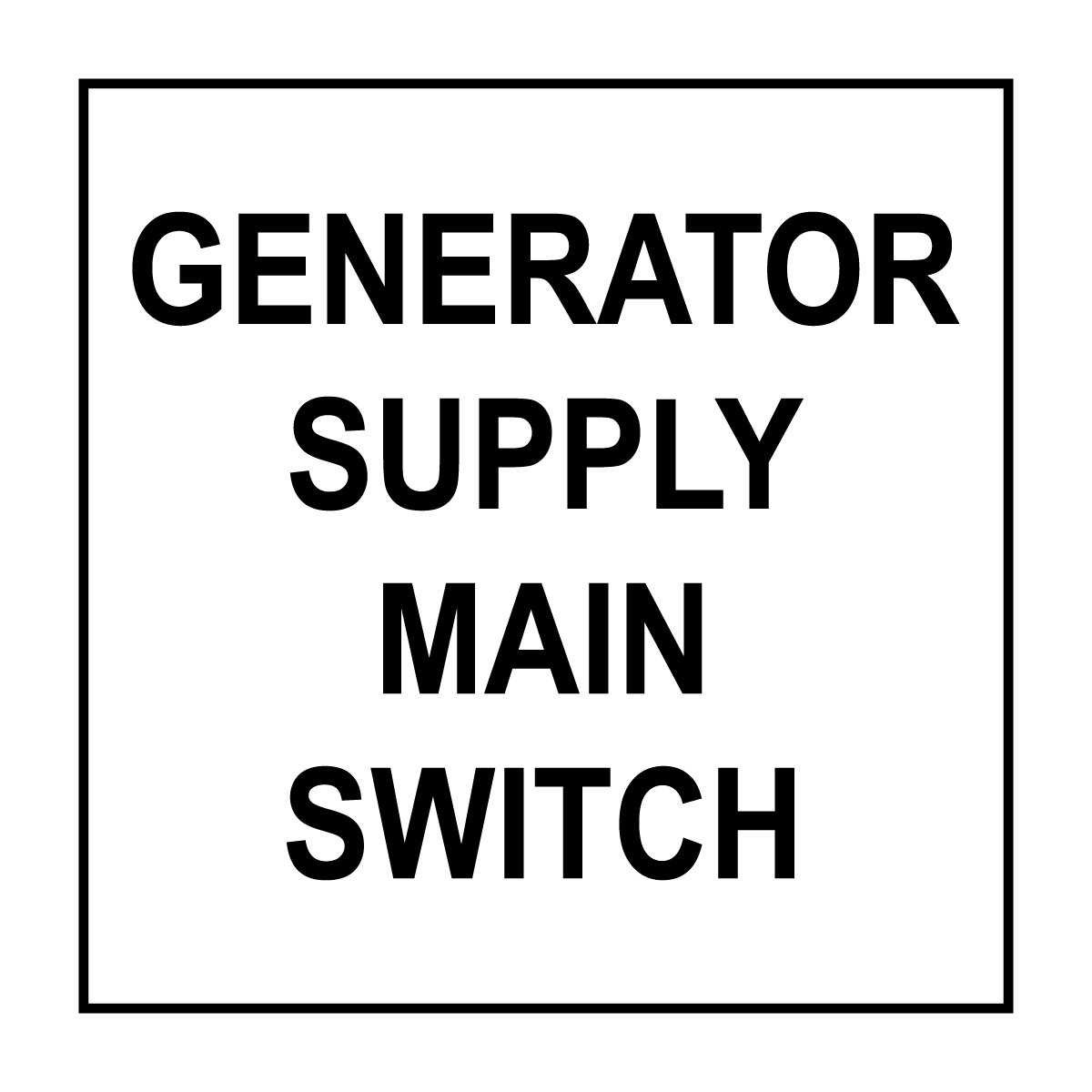 Generator Main Switch Supply