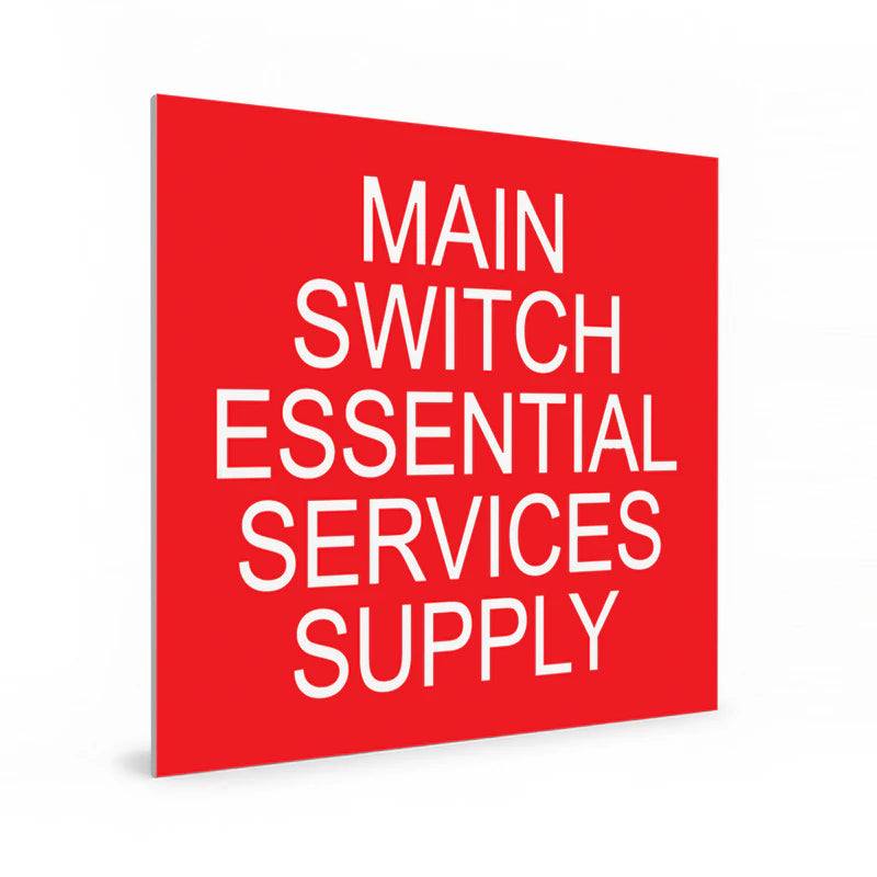 Main Switch Essential Services Supply - Red & White
