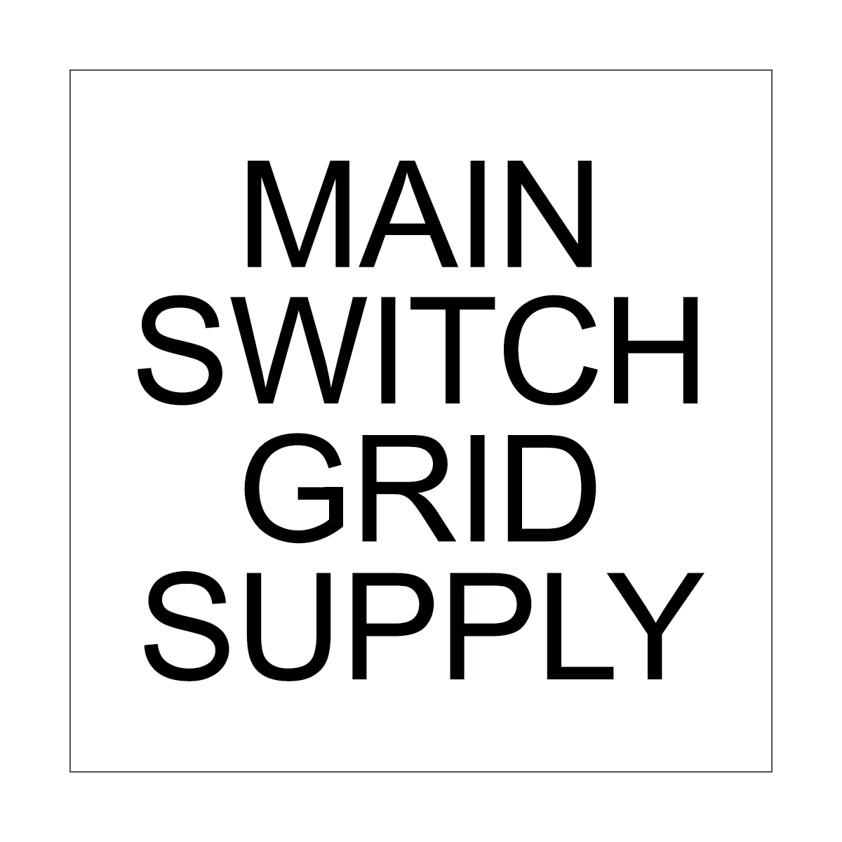 Main Switch Grid Supply - Black & White