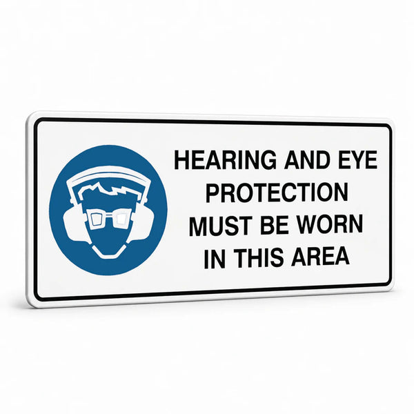 Mandatory Landscape - Hearing And Eye Protection Area Sign