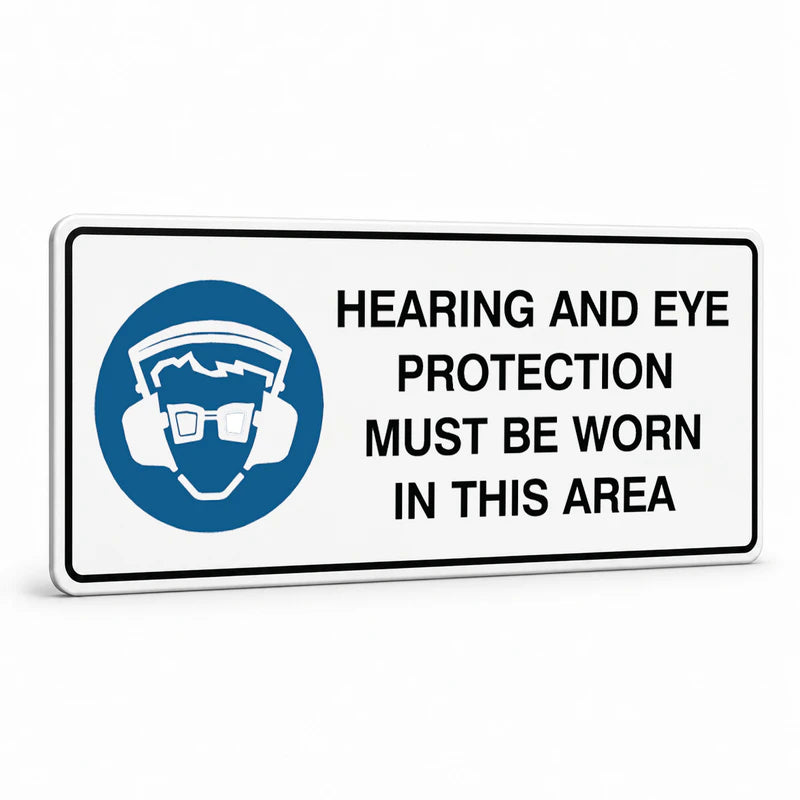 Mandatory Landscape - Hearing And Eye Protection Area Sign