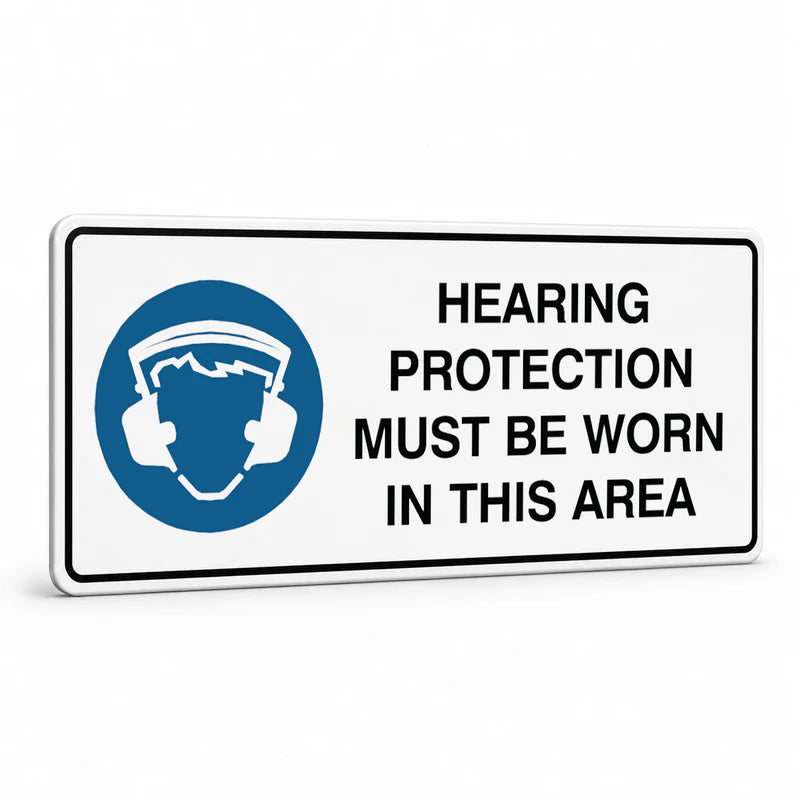 Mandatory Landscape - Hearing Protection Area Sign