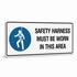 Mandatory Landscape - Safety Harness Area Sign