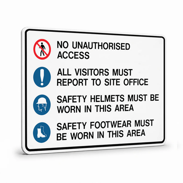 Mandatory Multiple Condition - No Unauthorised Safety Helmets Sign