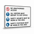 Mandatory Multiple Condition - No Unauthorised Safety Helmets Sign