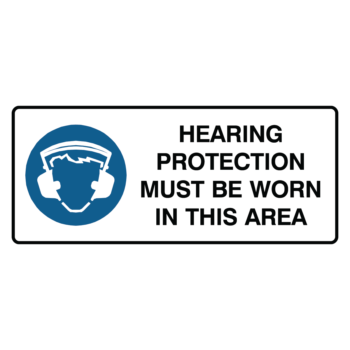 Mandatory Landscape - Hearing Protection Area Sign