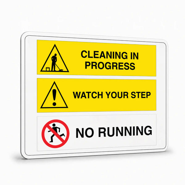 Multi Message - Cleaning In Progress Watch Your Step Sign