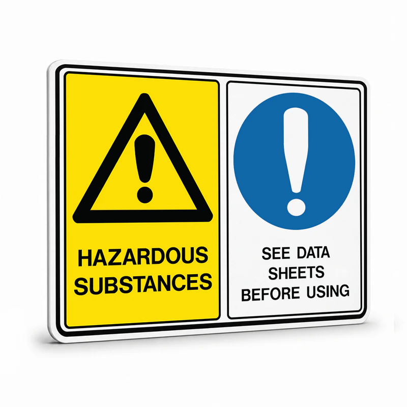 Multi Message - Hazardous Substances See Data Sign