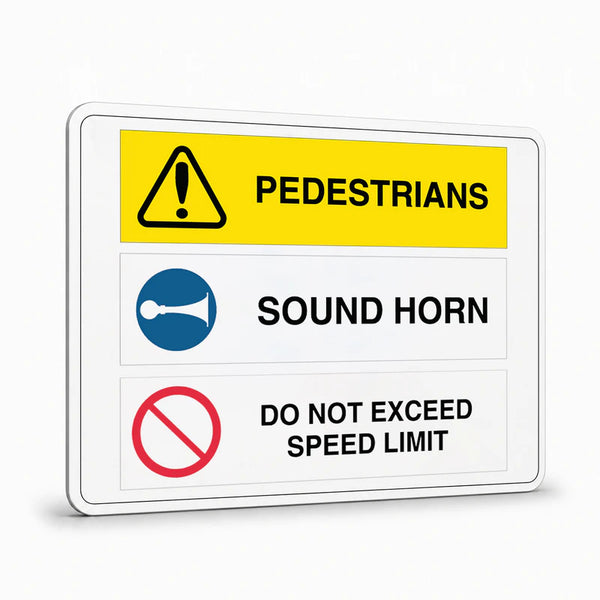 Multi Message - Pedestrians Sound Horn Sign