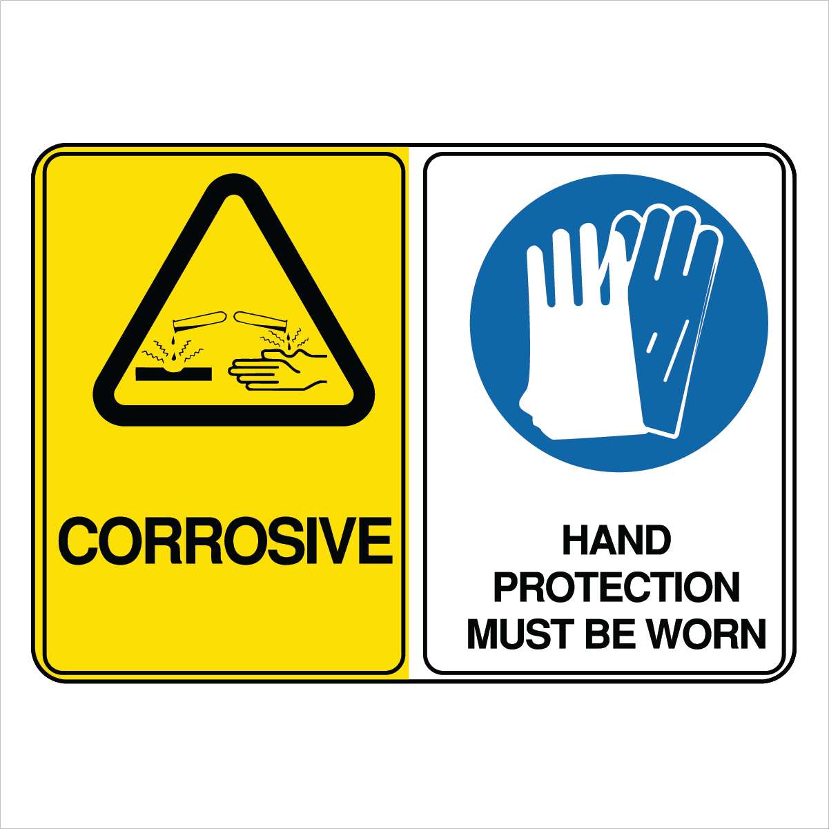 Multi Message - Corrosive Hand Protection Sign