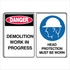 Multi Message - Demolition Work Head Protection Sign