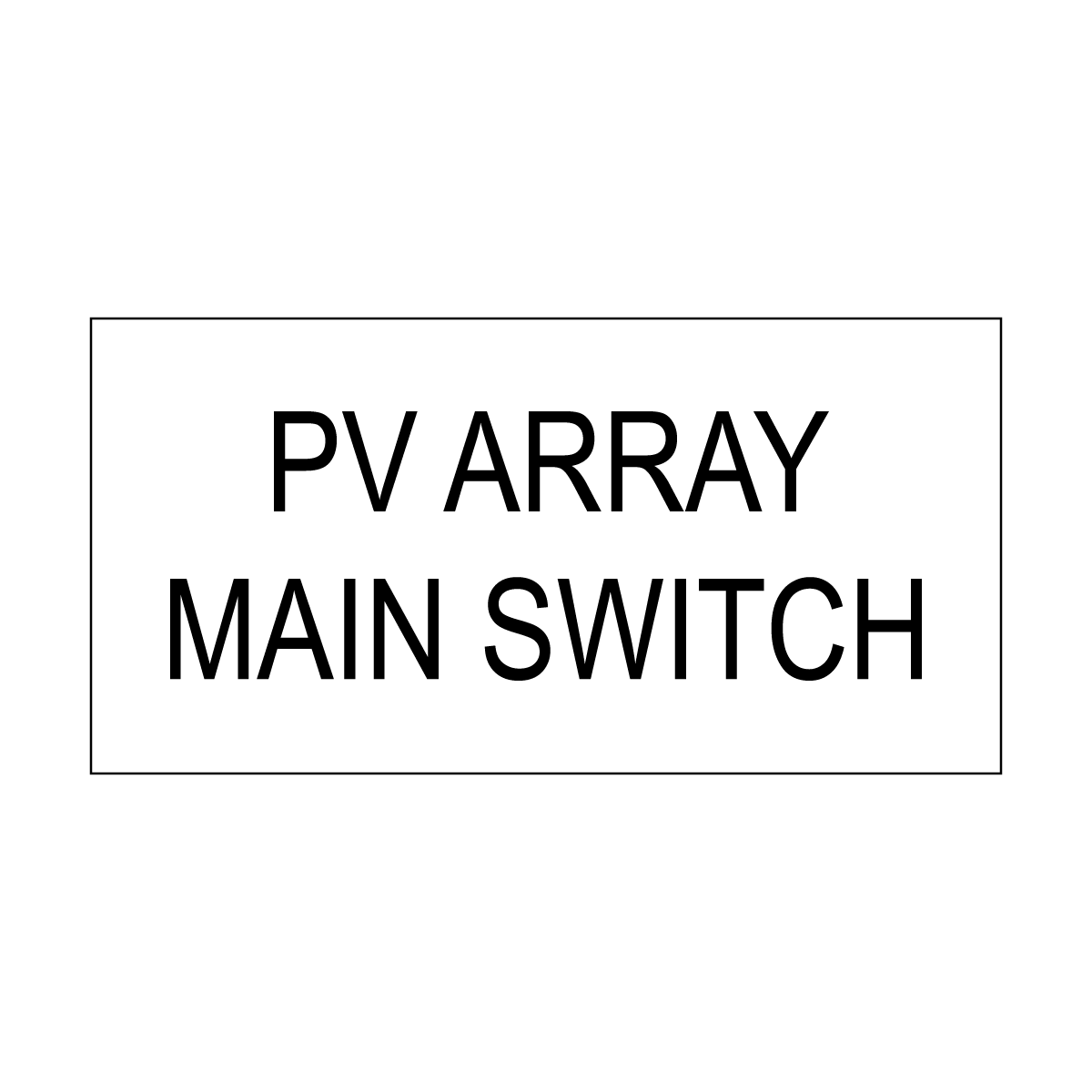 PV Array Main Switch