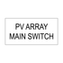PV Array Main Switch