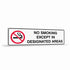 Prohibition No Smoking - No Smoking Except In Sign