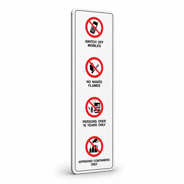 Prohibition No Smoking - Petrol Warnings 2 Sign