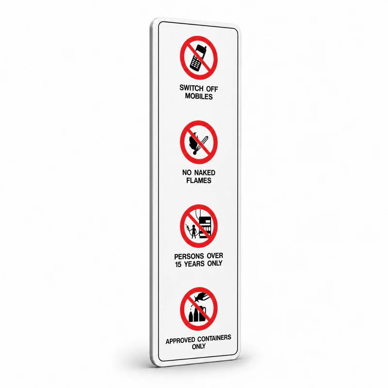 Prohibition No Smoking - Petrol Warnings 2 Sign