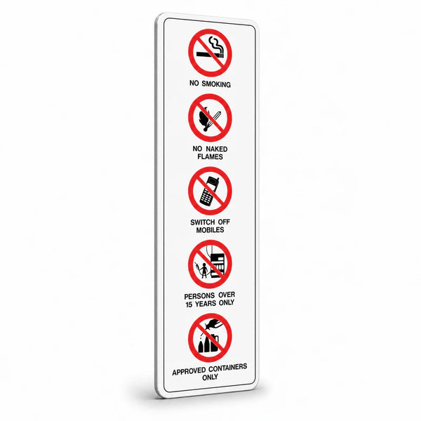 Prohibition No Smoking - Petrol Warnings Sign