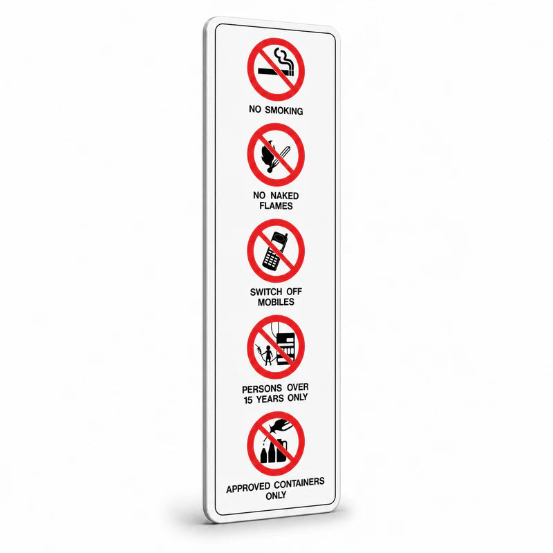 Prohibition No Smoking - Petrol Warnings Sign