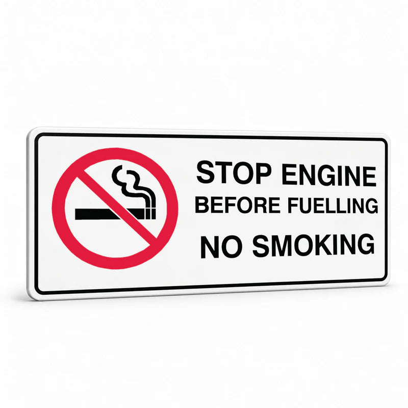 Prohibition No Smoking - Stop Engine Sign