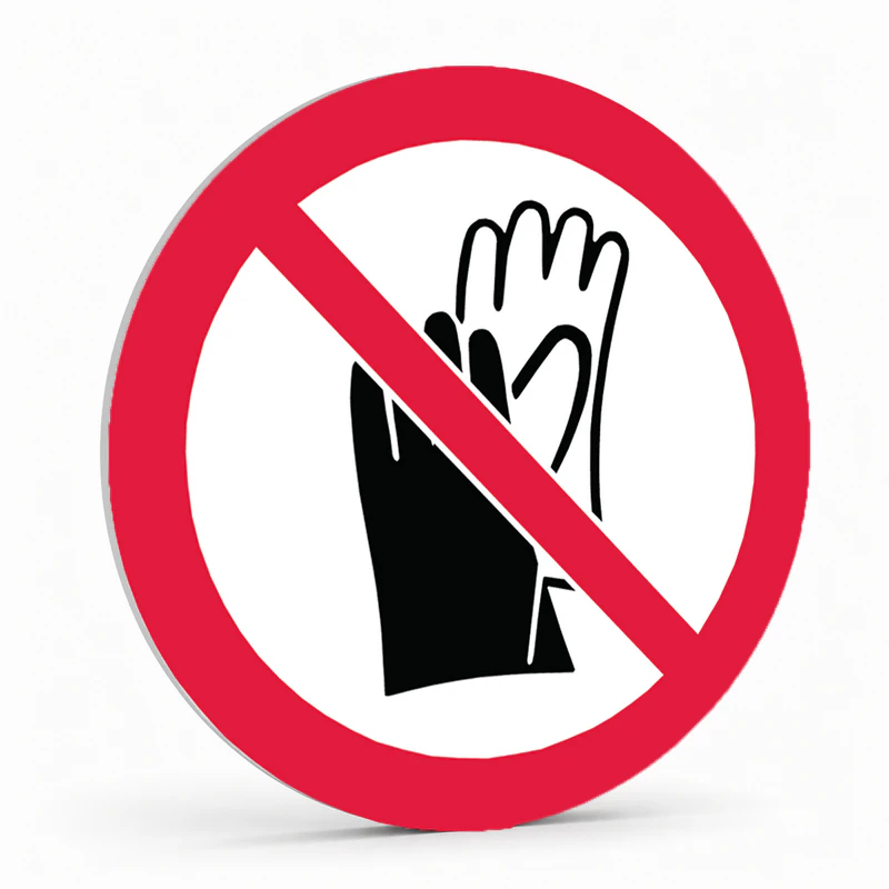 Prohibition Pictogram - No Gloves