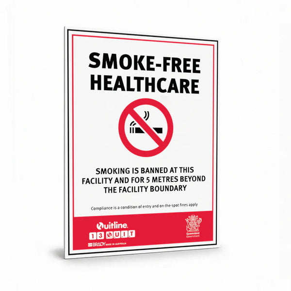 Prohibition State - QLD Smoke-Free Healthcare Facility Boundary Sign