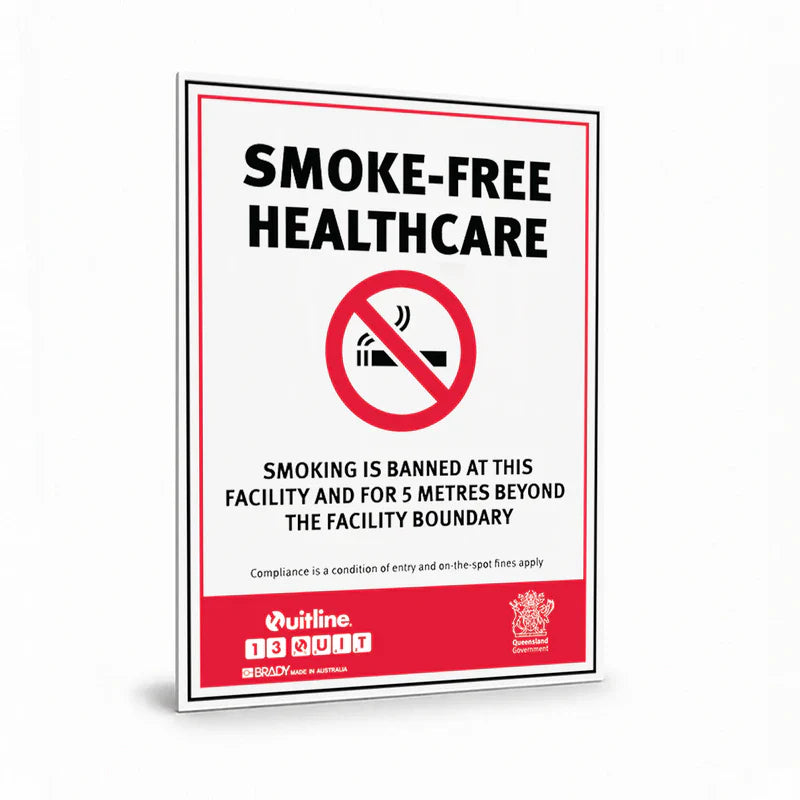 Prohibition State - QLD Smoke-Free Healthcare Facility Boundary Sign