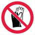 Prohibition Pictogram - No Gloves