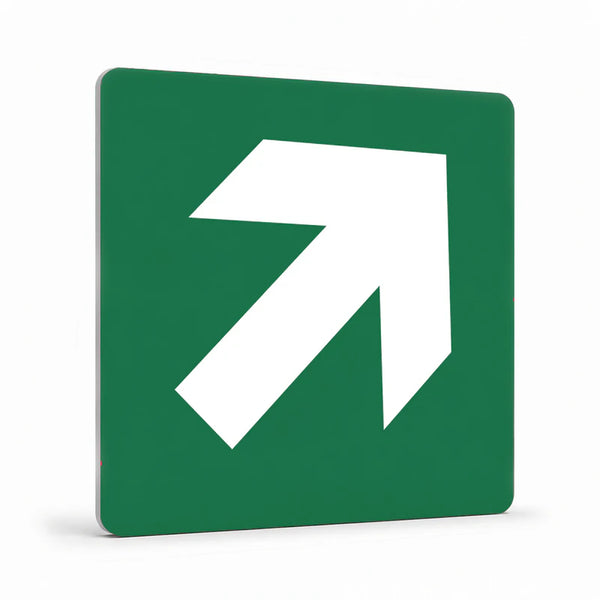 Property - Diagonal White Arrow Green Background Sign