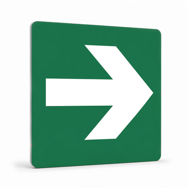 Property - Horizontal White Arrow Green Background Sign