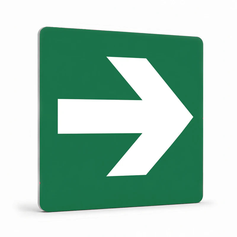 Property - Horizontal White Arrow Green Background Sign