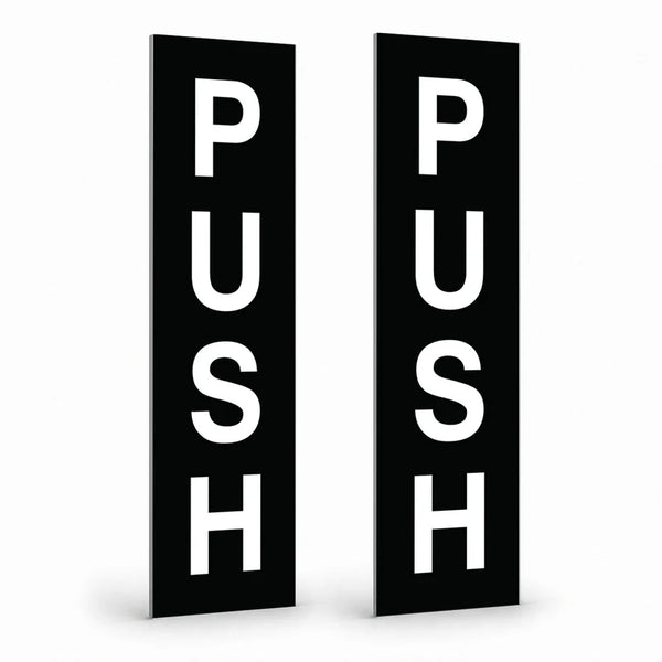 Property - Push Pull Set Black Portrait Sign