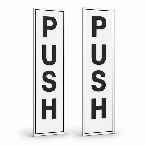 Property - Push Pull Set White Portrait Sign