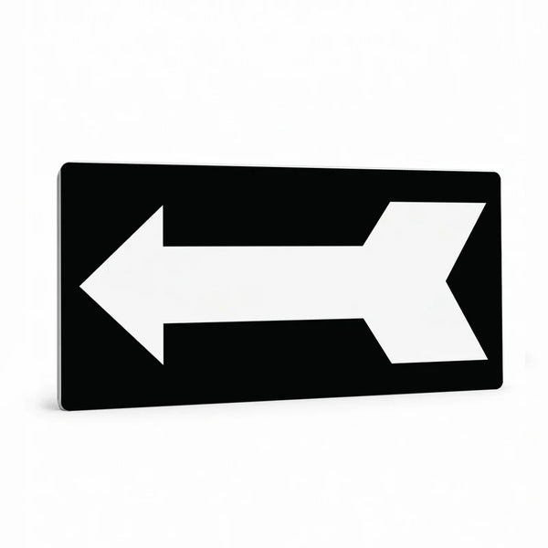 Property - White Arrow Black Background Sign