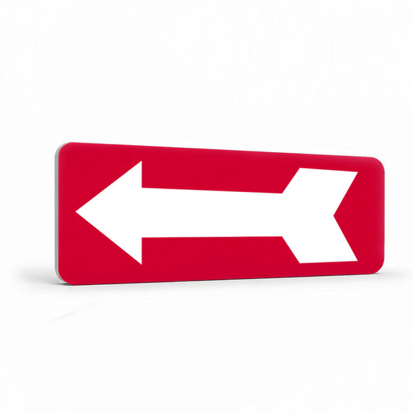 Property - White Arrow Red Background Sign