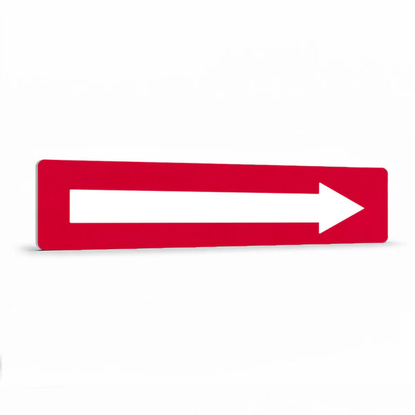 Property - White Arrow Red Background narrow Sign