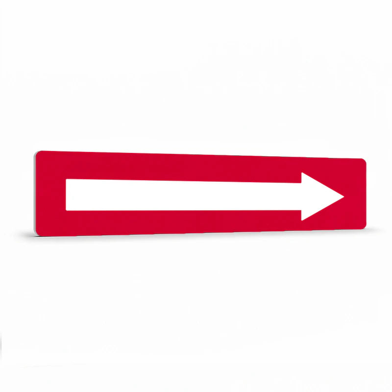 Property - White Arrow Red Background narrow Sign
