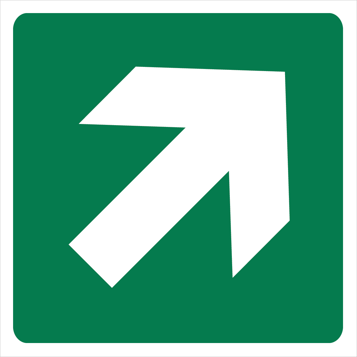 Property - Diagonal White Arrow Green Background Sign