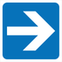 Property - Horizontal White Arrow Blue Background Sign