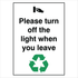 Property - Please Turn Off The Lights Save Energy Sign