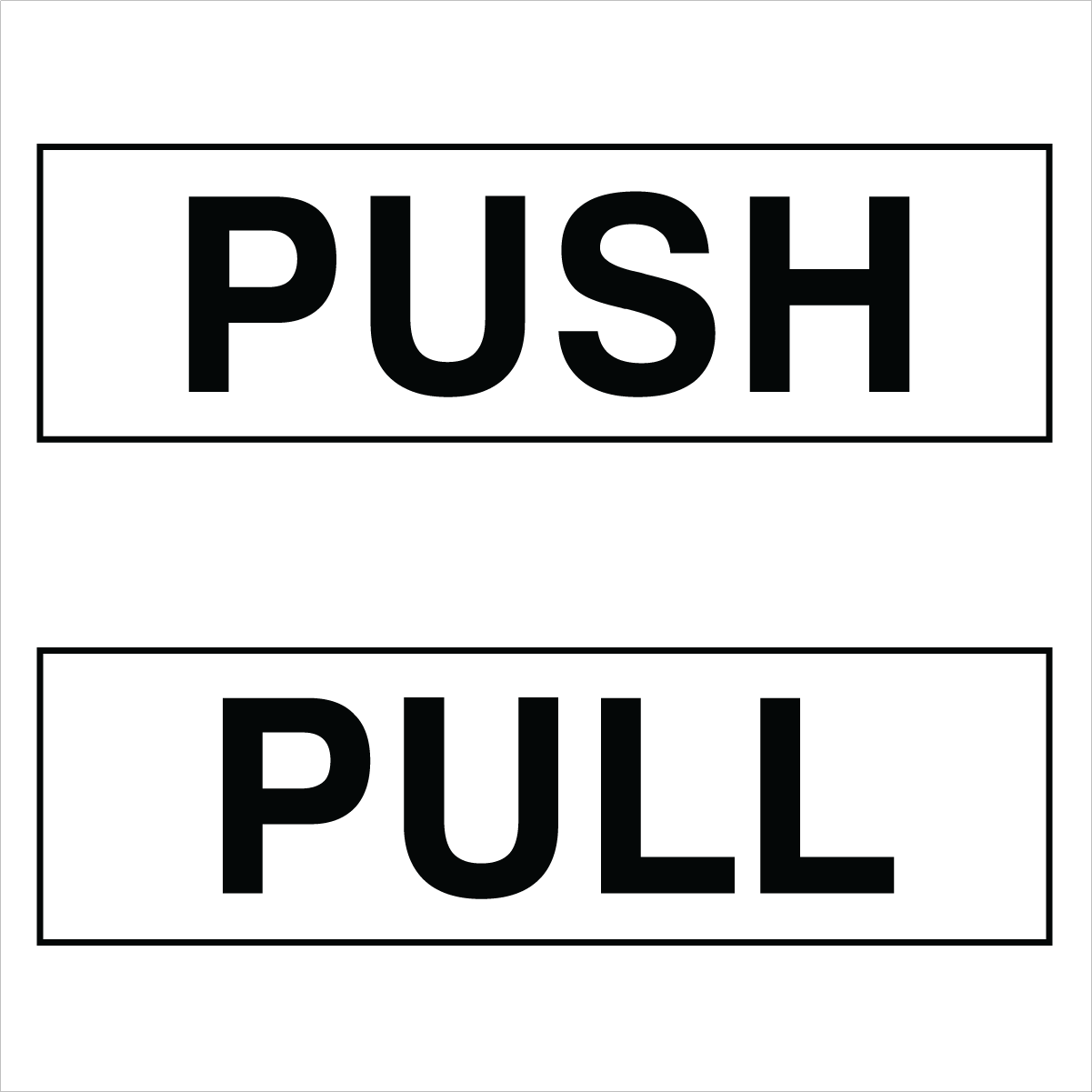 Property - Push Pull Set White Sign