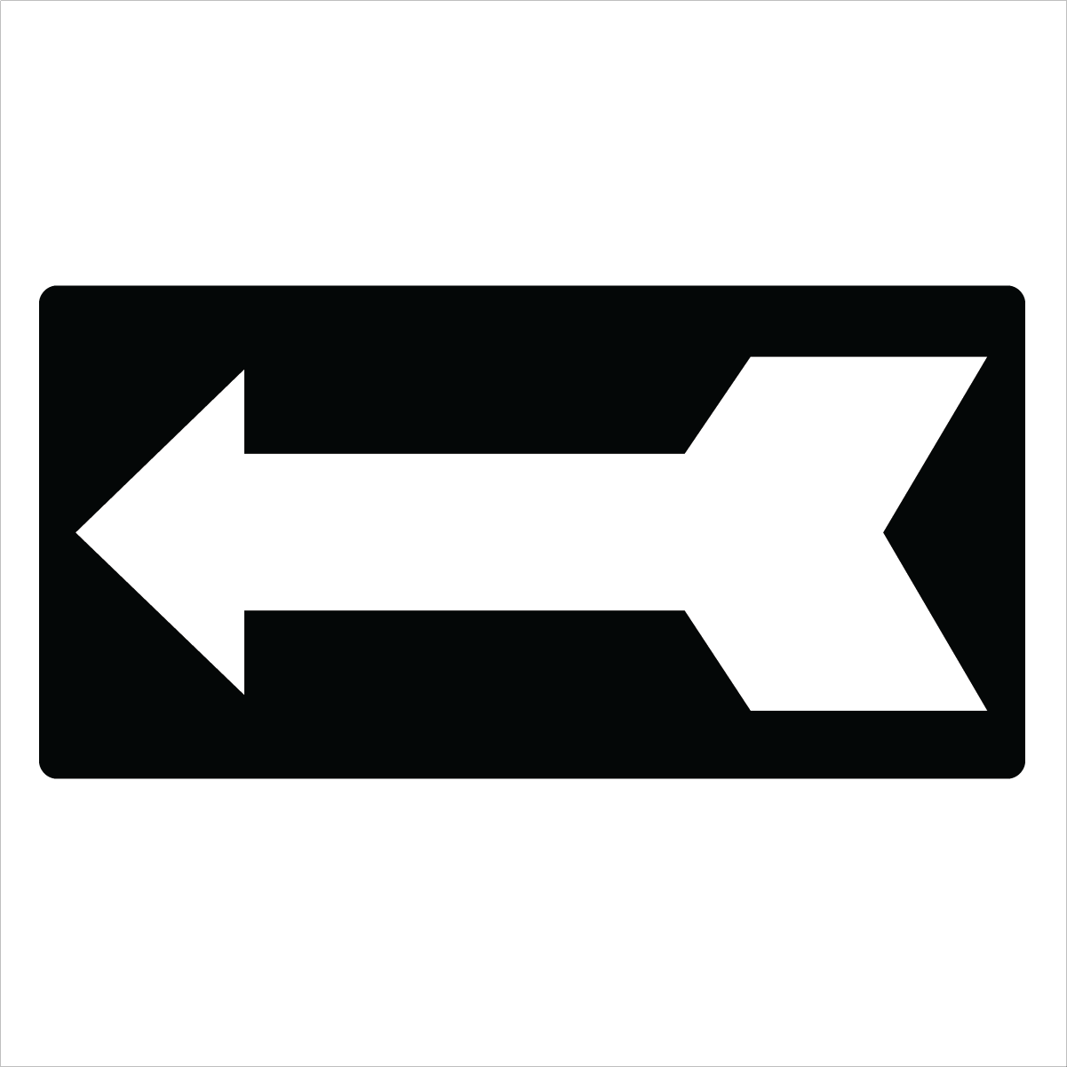 Property - White Arrow Black Background Sign